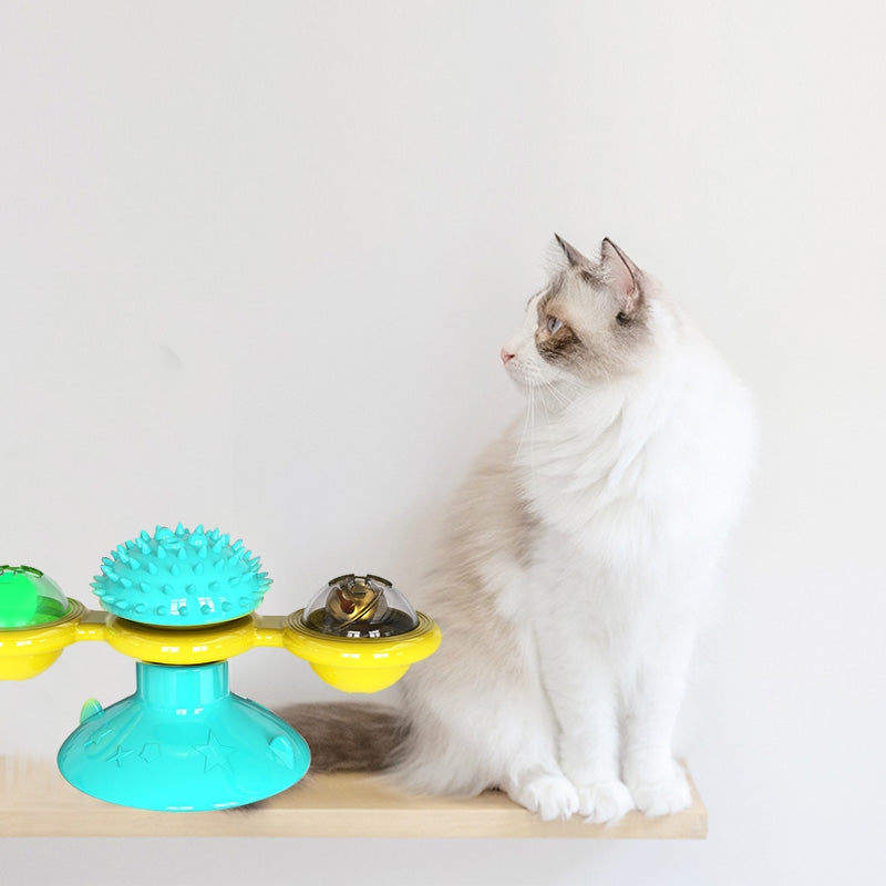Cat Rotating Windmill Toy – Suction Cup Scratch & Teeth Grinding Toy | 19 Styles