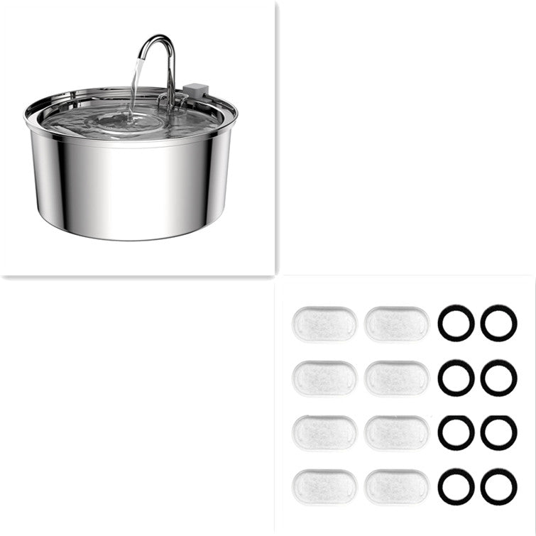 Pet Stainless Steel Automatic Water Fountain — 3.2L, Multiple Styles