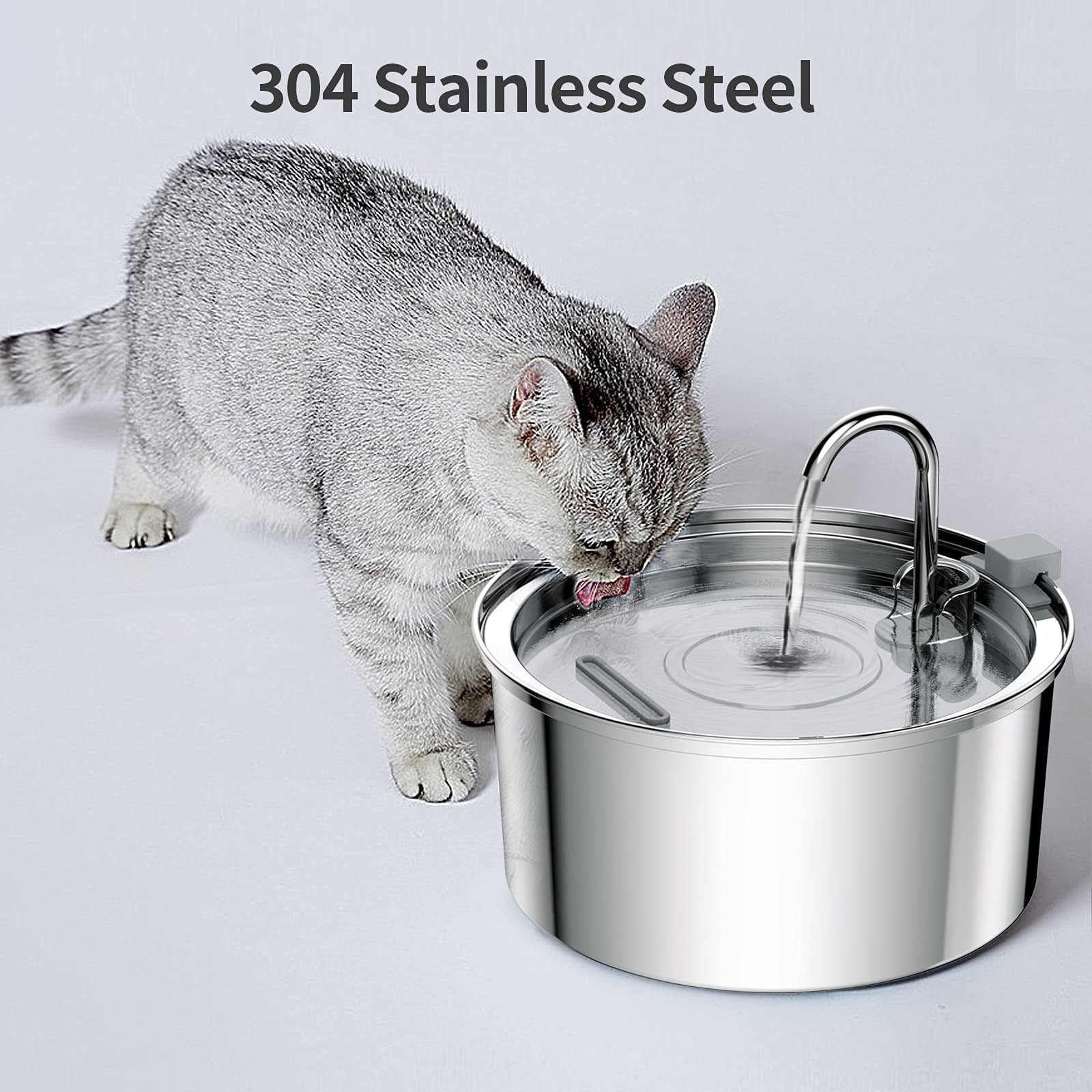Pet Stainless Steel Automatic Water Fountain — 3.2L, Multiple Styles