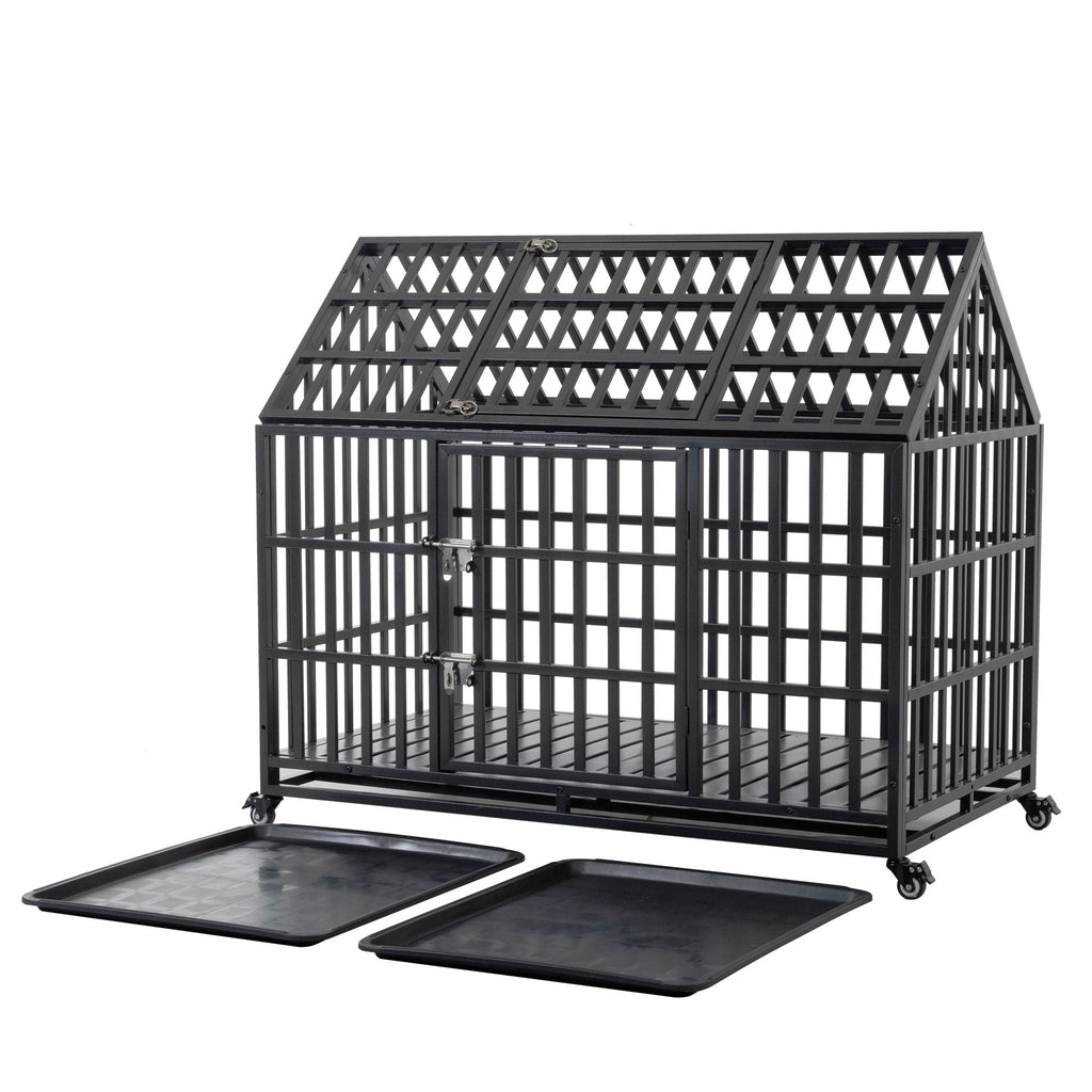 Heavy Duty Dog Crate Lockable Wheels