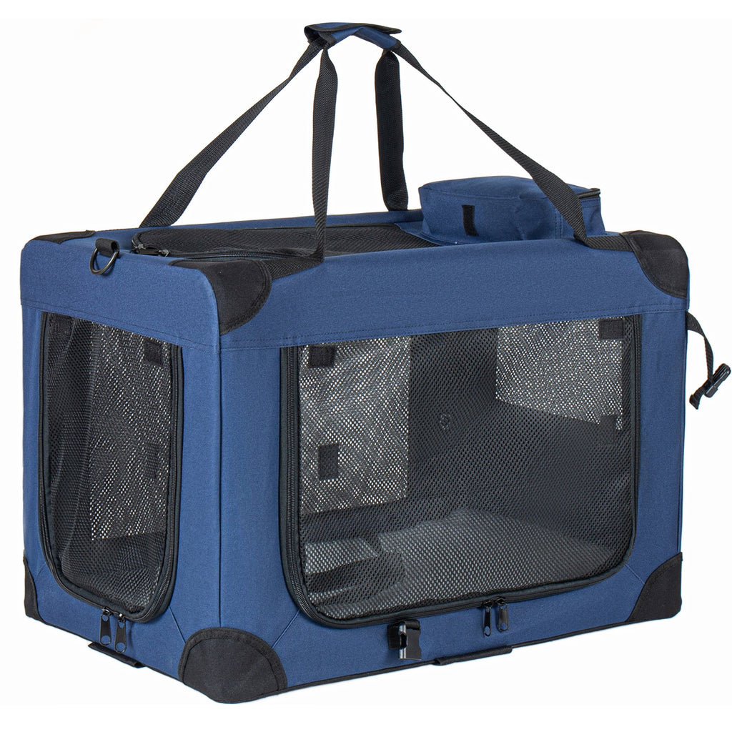 40'' Soft Dog Crates Kennel with 3 Doors and Fleece Mat
