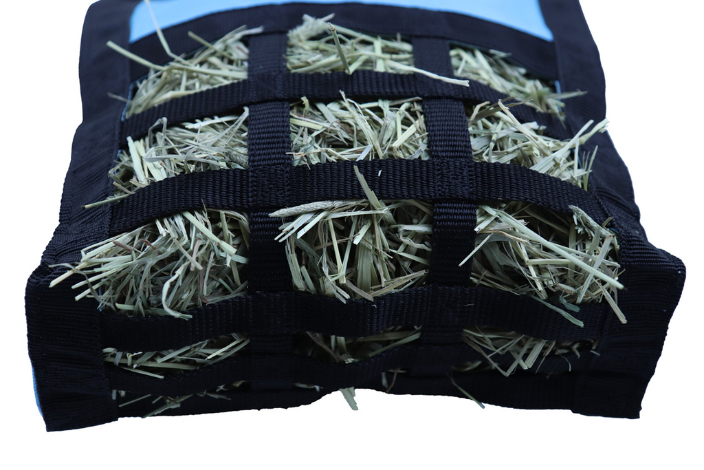 CuteNFuzzy Rabbit & Guinea Pig Hay Bag Feeder with Super Tough Bottom® Design | 15 Feeding Openings | Small 10" x 11" x 3" Hanging Hay Feeder | Less Waste, Cleaner Cage | Made in USA Design