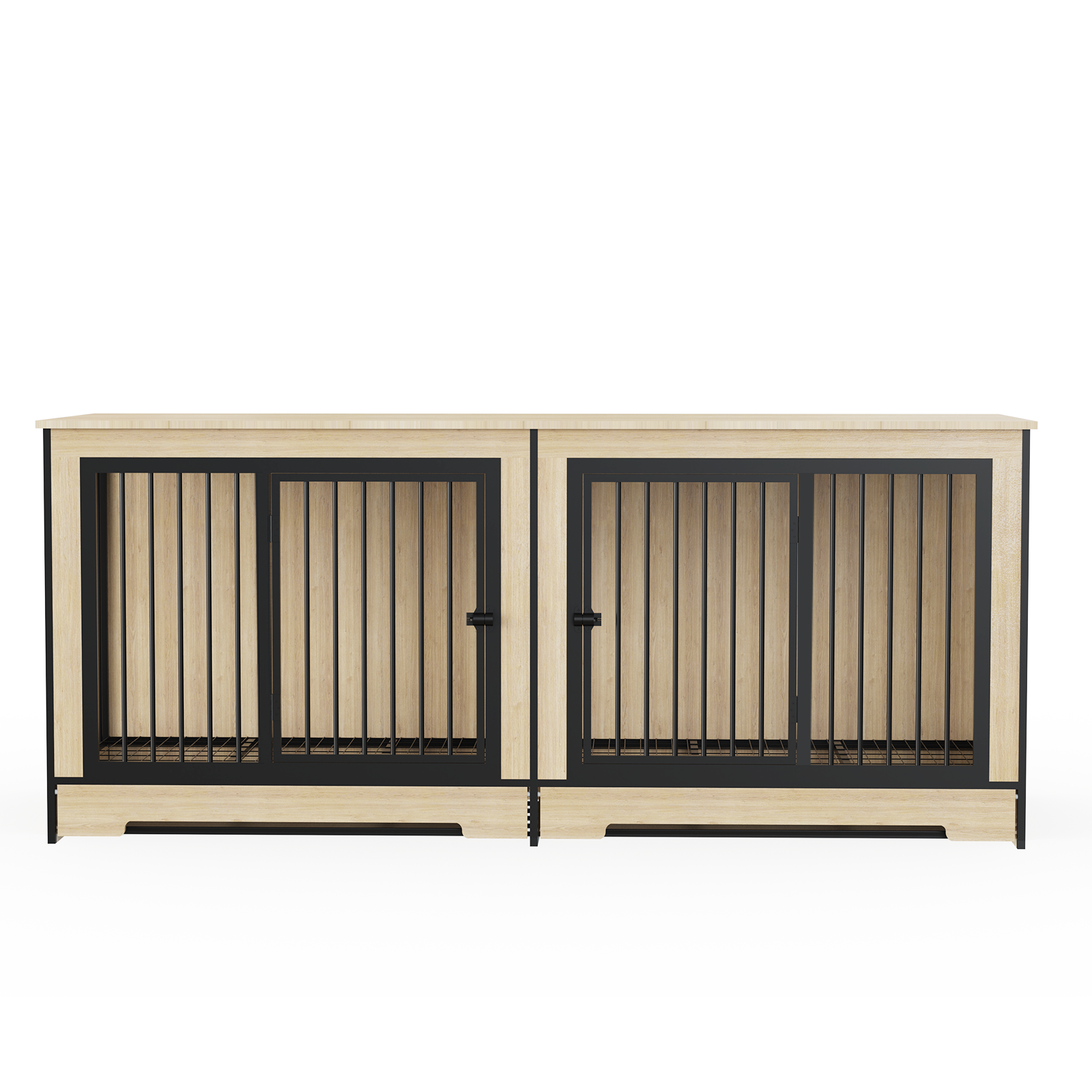 Dog Crate Furniture with Two Combined Rooms