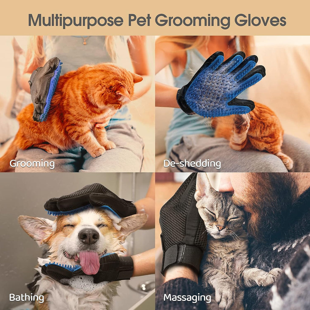 Silicone Pet Grooming Glove — 255-Tip Hair Remover