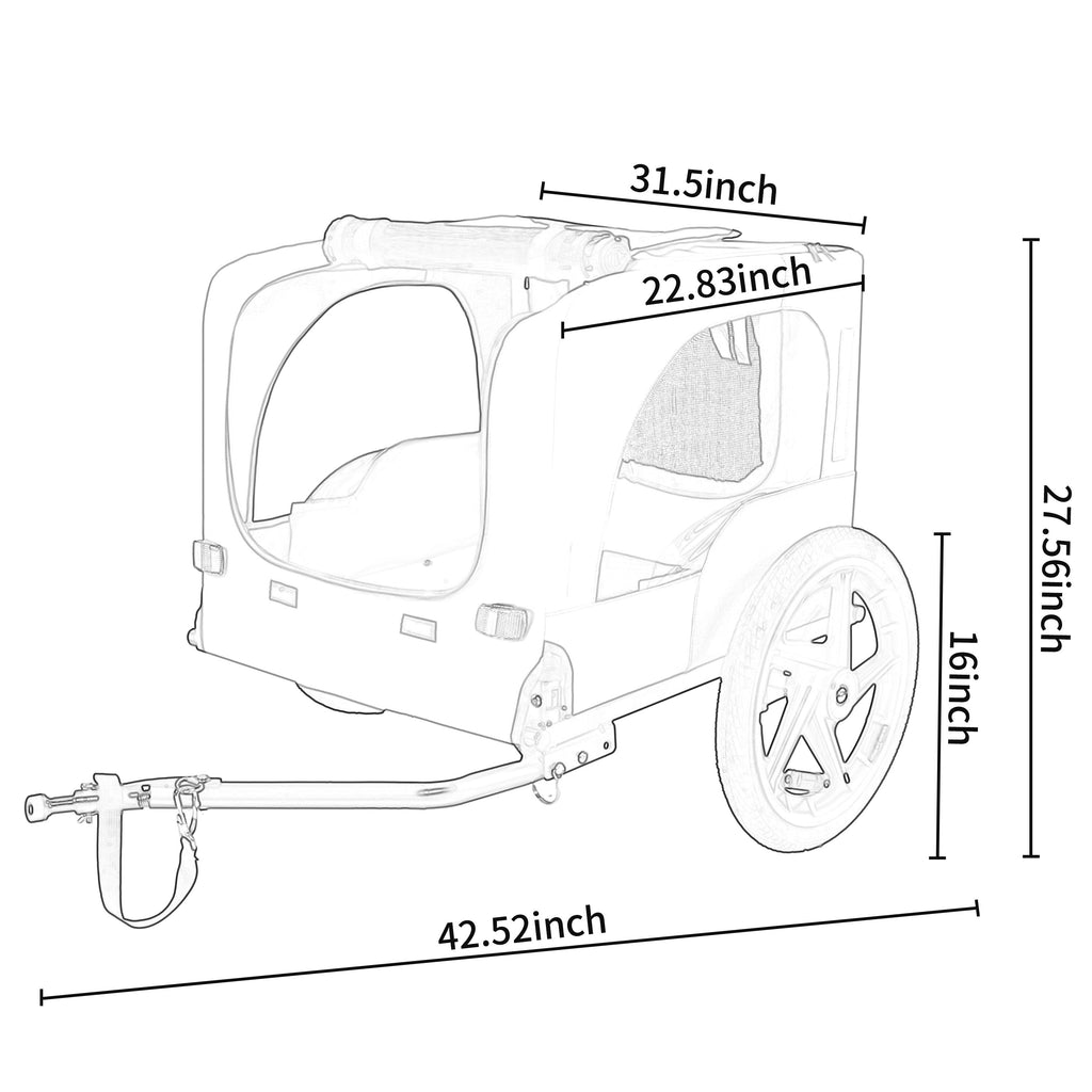 Pet Bike Trailer Dog Cart for Bicycle Suitable for Small and Medium Pets