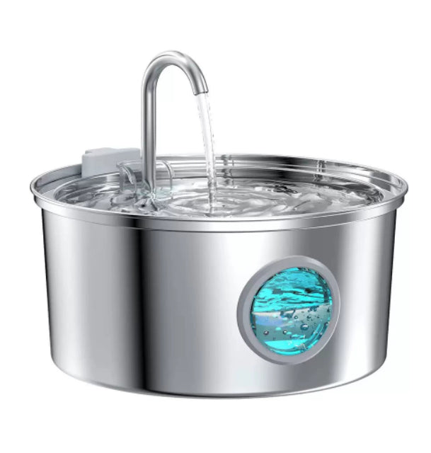 Pet Stainless Steel Automatic Water Fountain — 3.2L, Multiple Styles
