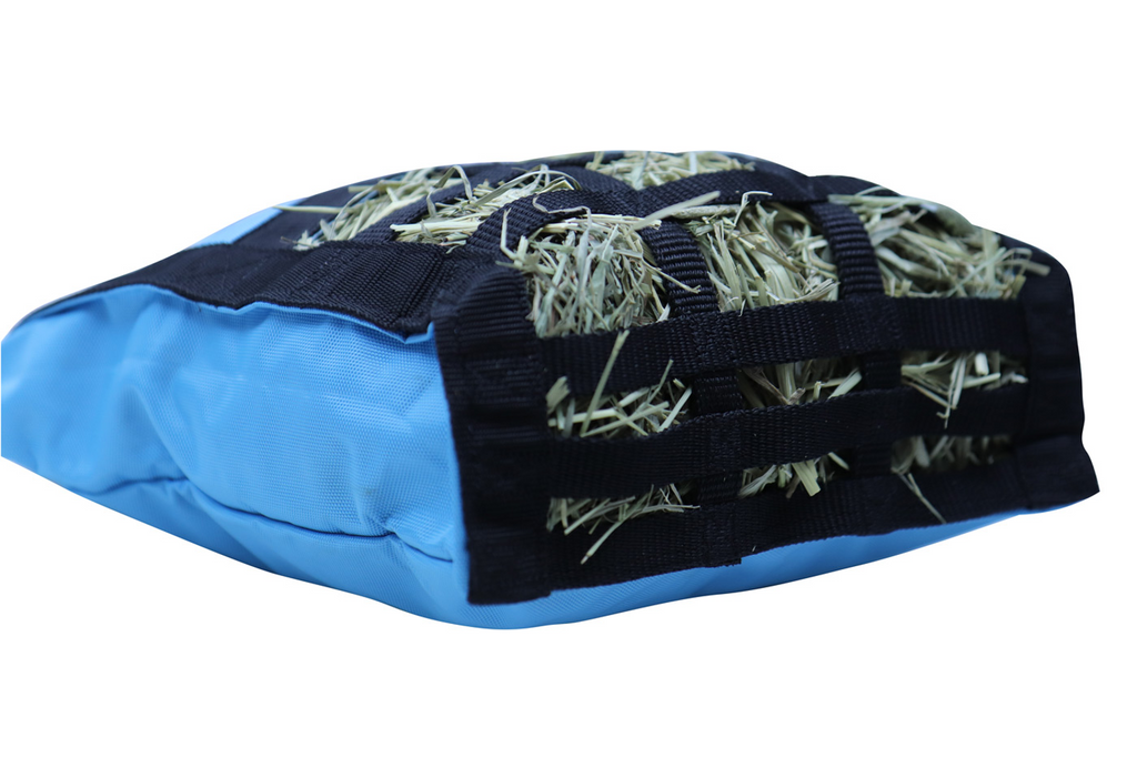 CuteNFuzzy Rabbit & Guinea Pig Hay Bag Feeder with Super Tough Bottom® Design | 15 Feeding Openings | Small 10" x 11" x 3" Hanging Hay Feeder | Less Waste, Cleaner Cage | Made in USA Design