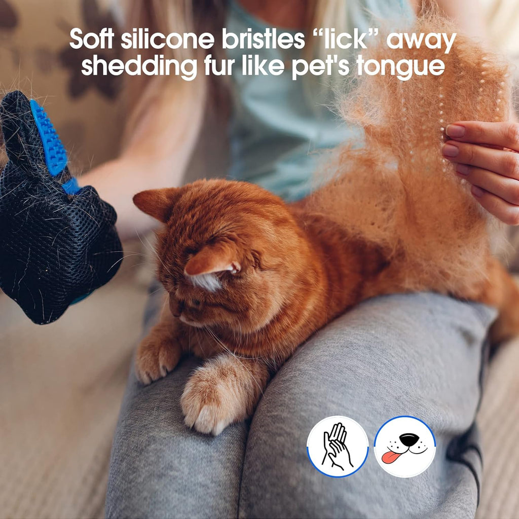 Silicone Pet Grooming Glove — 255-Tip Hair Remover