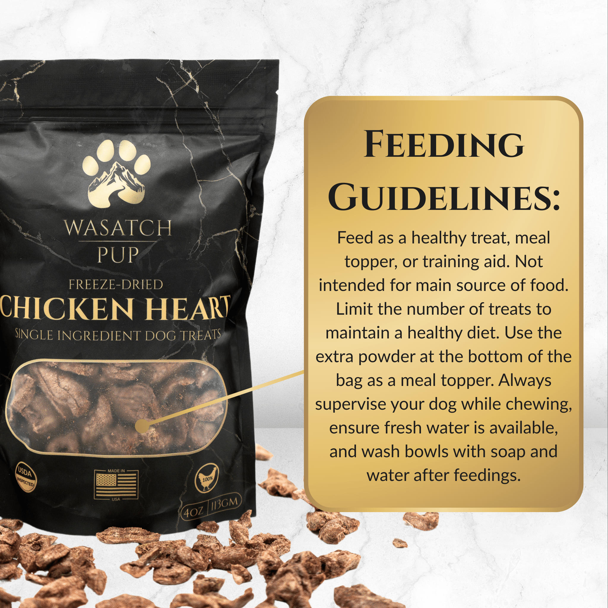 Freeze-Dried Chicken Heart Dog Treats