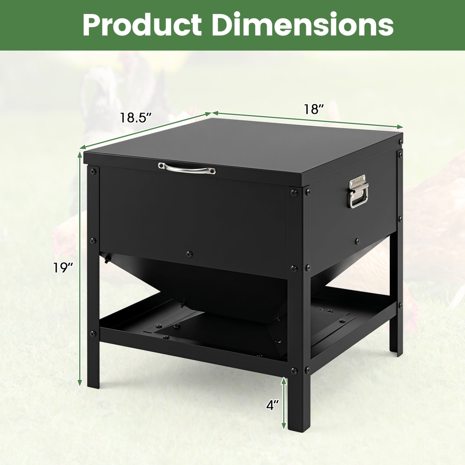 Large Capacity Chicken Feeder with Openable Lid