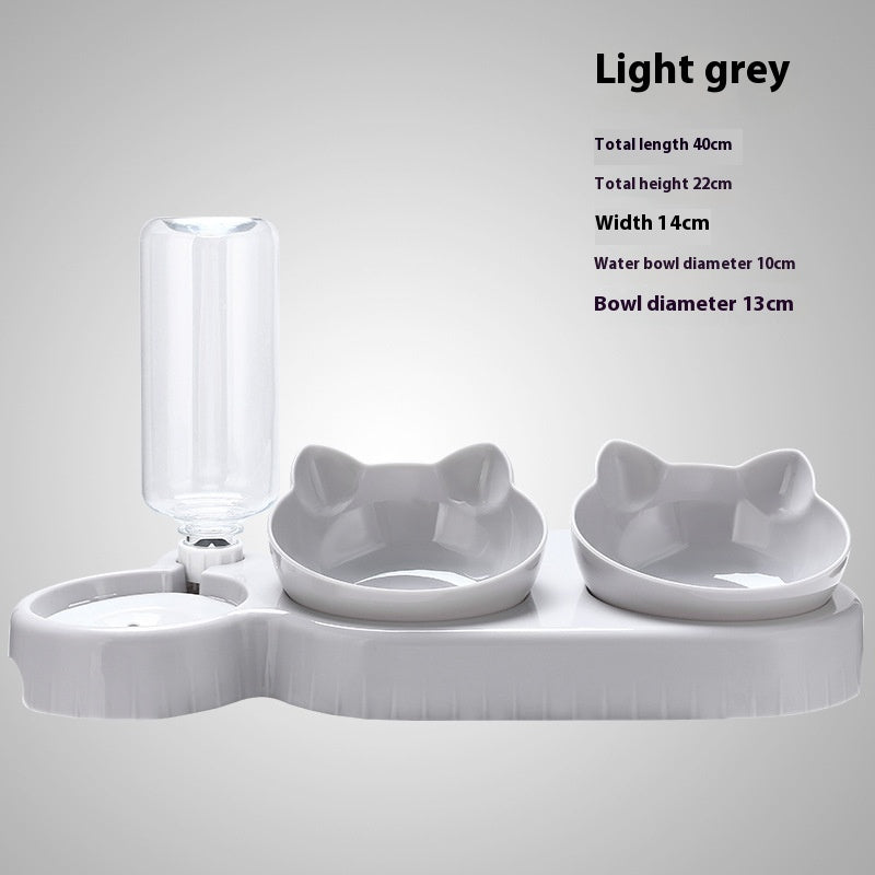 3-in-1 Pet Feeding Station with Auto Water Bowl — 4 Colors