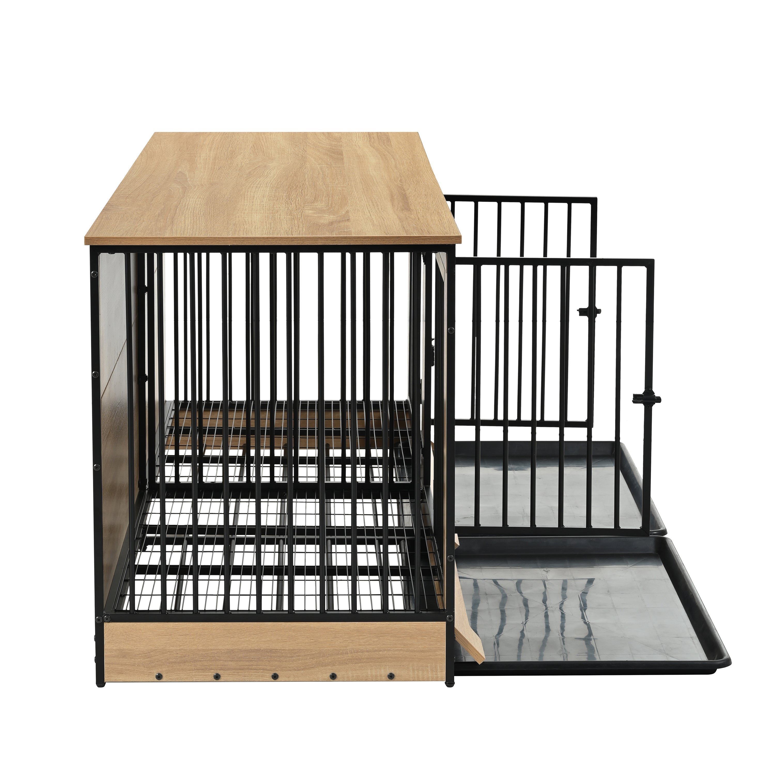 Dog Crate Furniture with Two Combined Rooms
