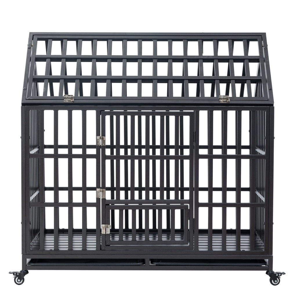 Heavy Duty Dog Crate Lockable Wheels