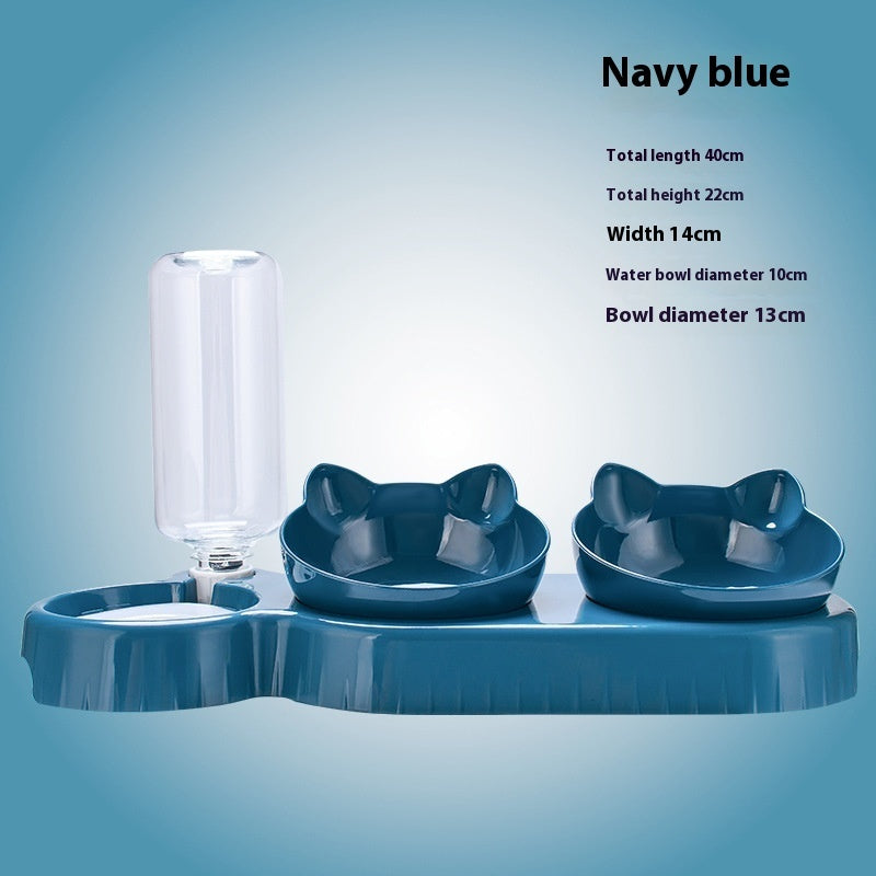 3-in-1 Pet Feeding Station with Auto Water Bowl — 4 Colors
