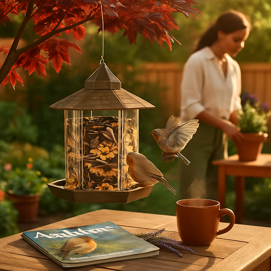 Hanging Gazebo Wild Bird Feeder in Garden, Patio, Yard