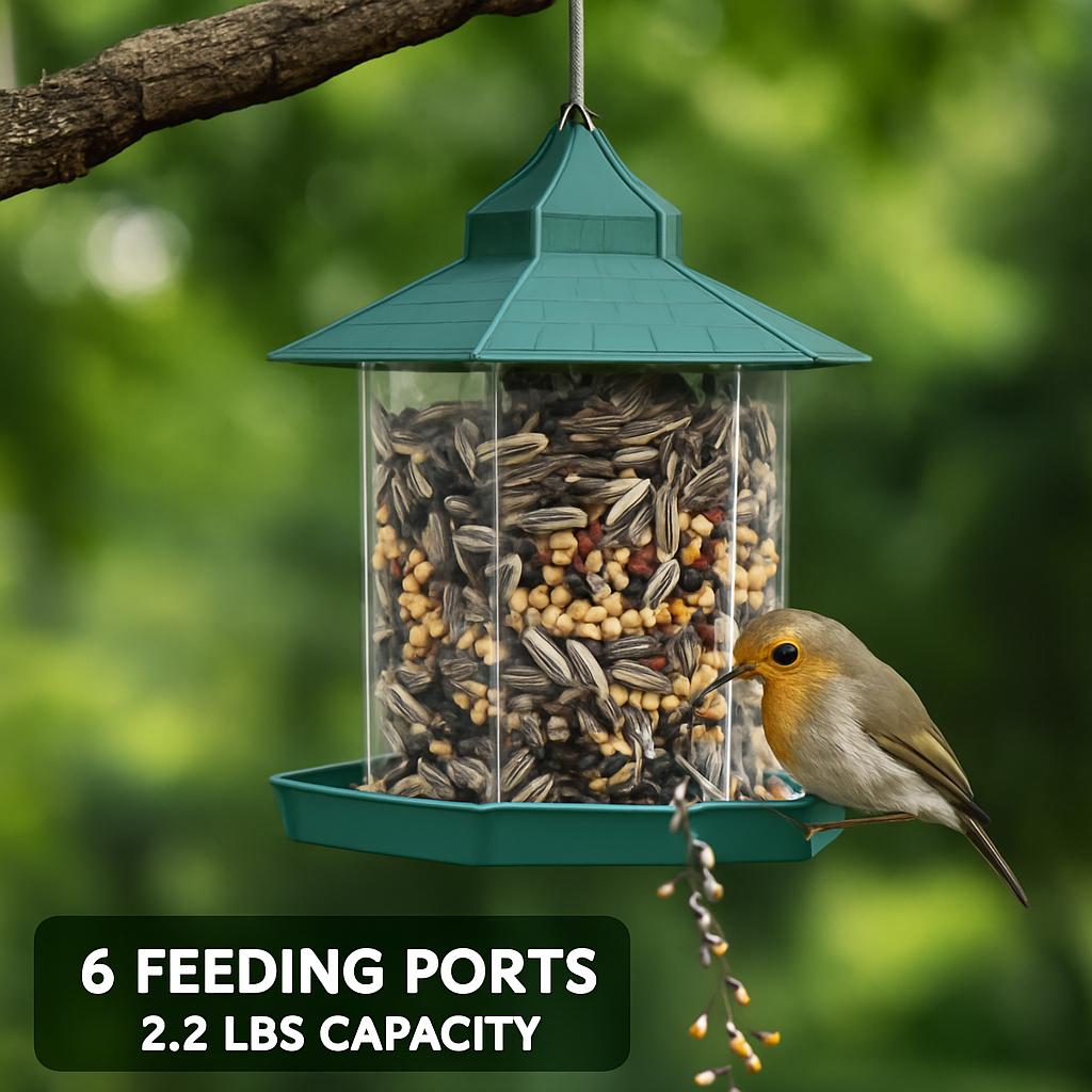 Hanging Gazebo Wild Bird Feeder in Garden, Patio, Yard