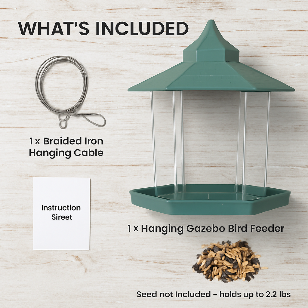 Hanging Gazebo Wild Bird Feeder in Garden, Patio, Yard